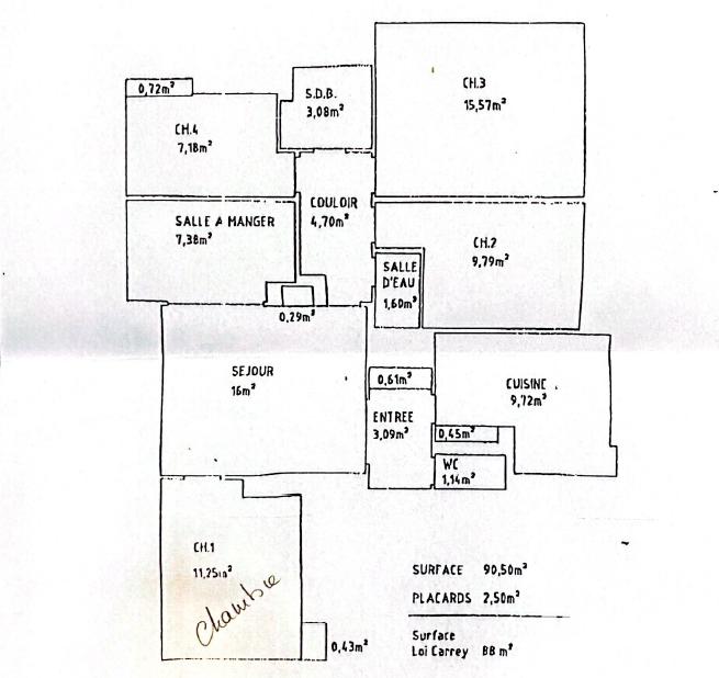 Appartement - 90 m² - 6 pièces