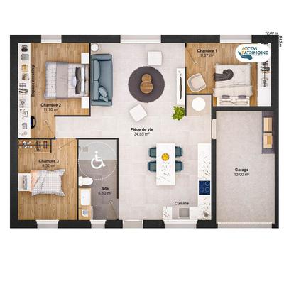 Maison - 73 m² - 5 pièces