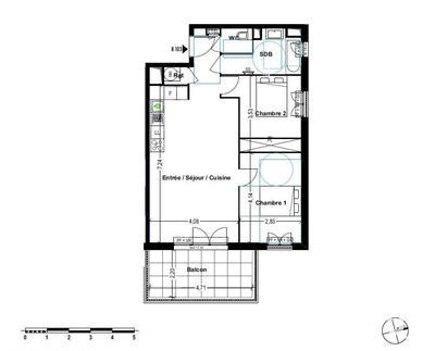 Appartement - 62 m² - 3 pièces