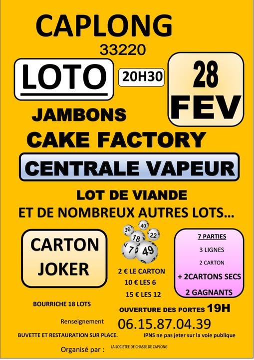Loto par la Société de chasse de Caplong
