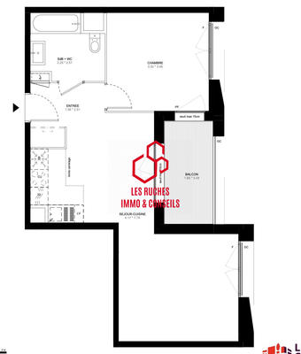 Appartement - 49 m² - 2 pièces