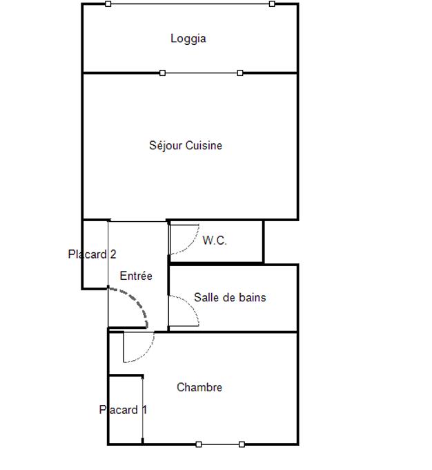 Appartement - 30 m² - 2 pièces