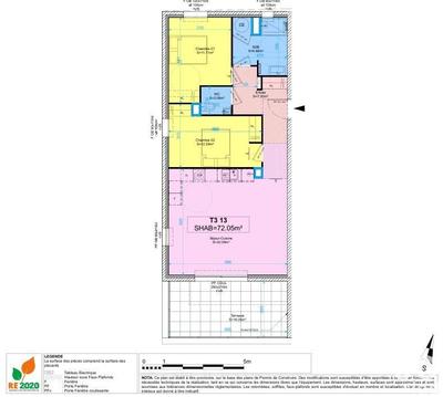 Appartement - 72 m² - 3 pièces