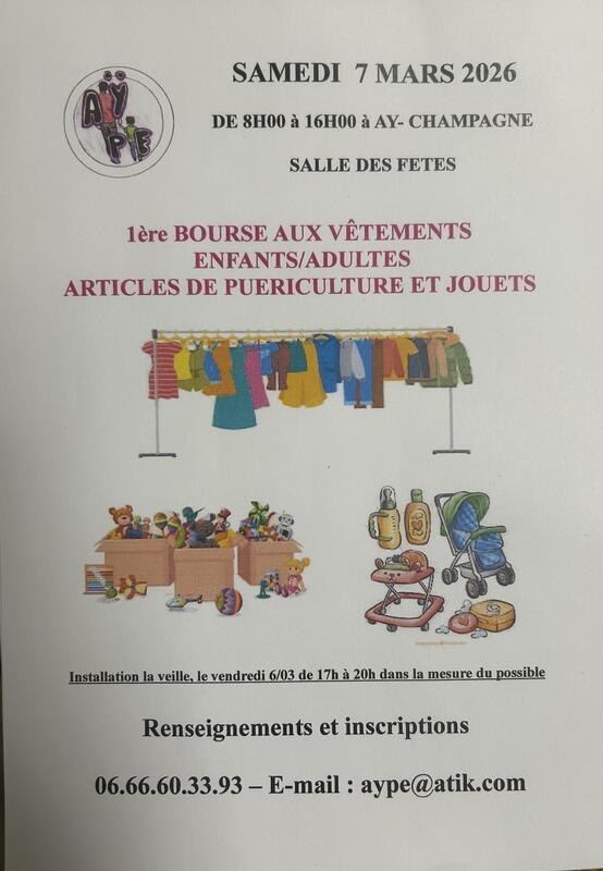 Bourses aux vêtements enfants et adultes et articles de puericulture et jouets