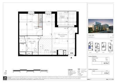 Appartement - 43 m² - 2 pièces