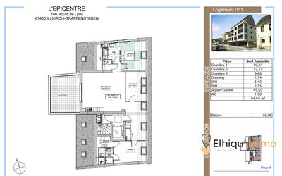 Appartement - 94 m² - 4 pièces