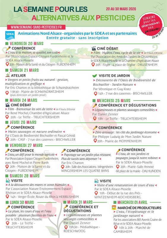 La semaine pour les alternatives aux pesticides : Conférence et dégustations