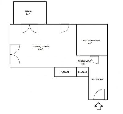 Appartement - 35 m² - 1 pièce
