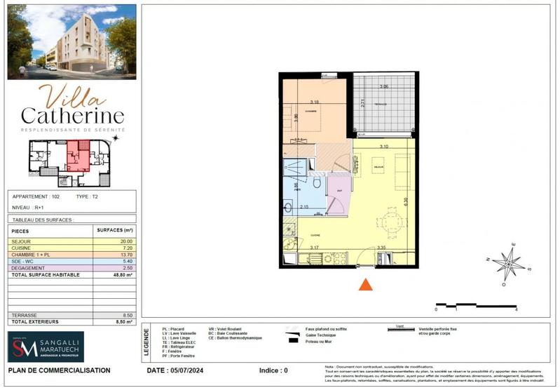 Appartement - 66 m² - 3 pièces