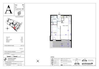 Appartement - 43 m² - 2 pièces