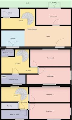 Chambre - 25 m² - 6 pièces