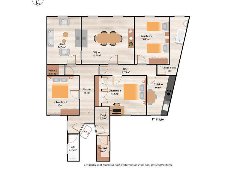 Appartement - 110 m² - 5 pièces