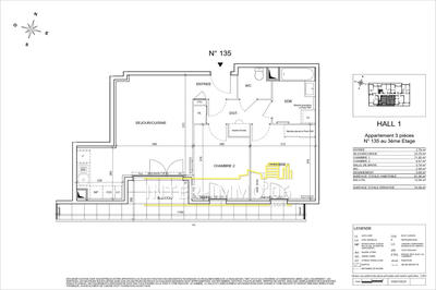 Appartement - 61 m² - 3 pièces