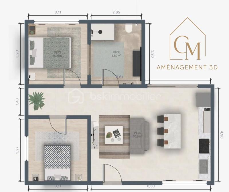 Maison ancienne - 50 m² - 3 pièces