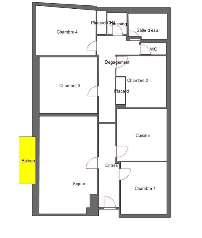 Appartement - 93 m² - 5 pièces