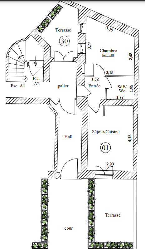Appartement - 32 m² - 2 pièces