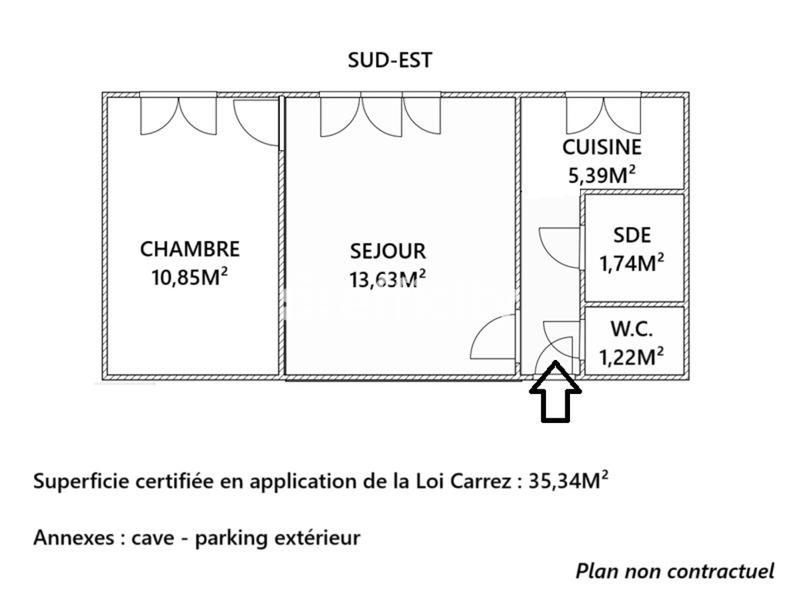 Appartement - 35 m² - 2 pièces