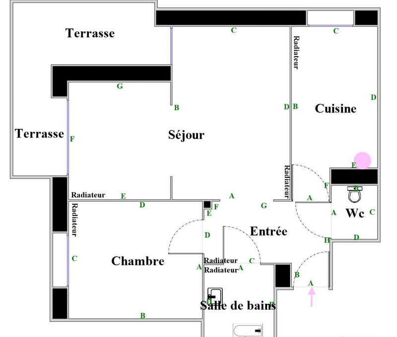Appartement - 48 m² - 2 pièces