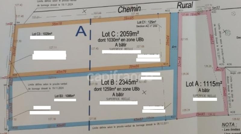 Terrain constructible - 1 115 m²