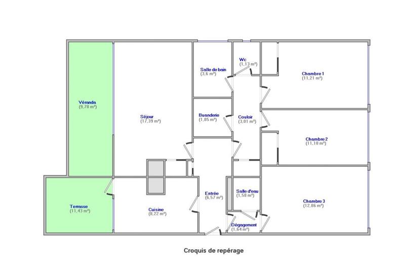Appartement - 85 m² - 4 pièces