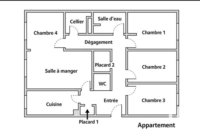 Appartement - 86 m² - 5 pièces