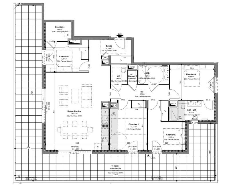Appartement - 116 m² - 5 pièces
