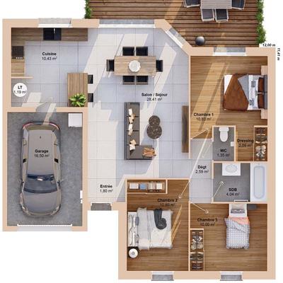 Maison - 84 m² - 5 pièces