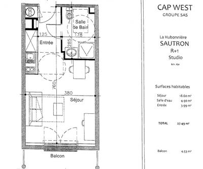 Appartement - 27 m² - 2 pièces