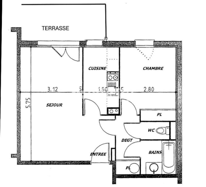Appartement - 45 m² - 2 pièces