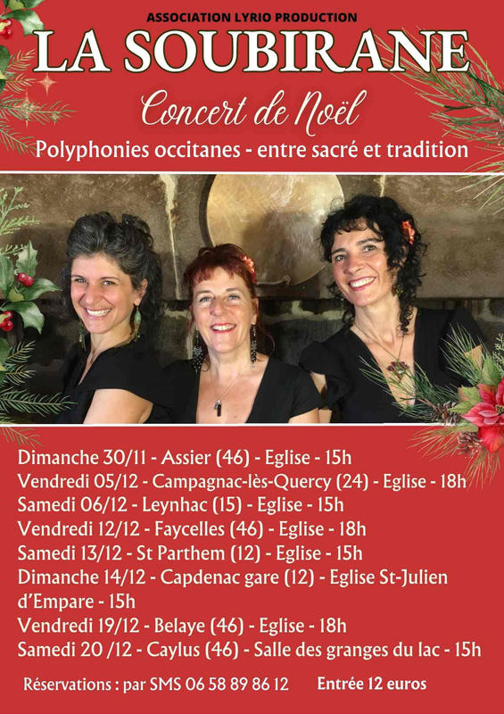Concert de Noël à Faycelles avec &quot;La Soubirane&quot;