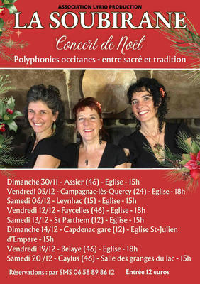 Concert de Noël à Faycelles avec &quot;La Soubirane&quot;