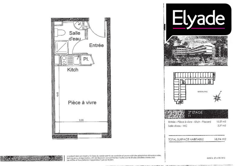 Appartement - 19 m² - 1 pièce