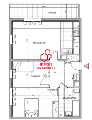 Appartement - 64 m² - 3 pièces