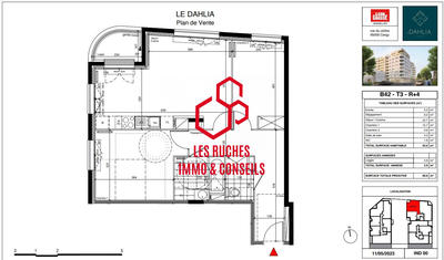 Appartement - 63 m² - 2 pièces