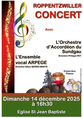 Concert de l'Orchestre d'Accordeon du Sundgau et l'Ensemble vocal Arpège