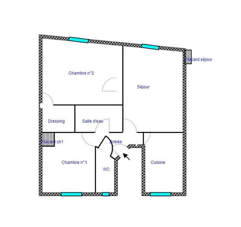 Appartement - 49 m² - 3 pièces