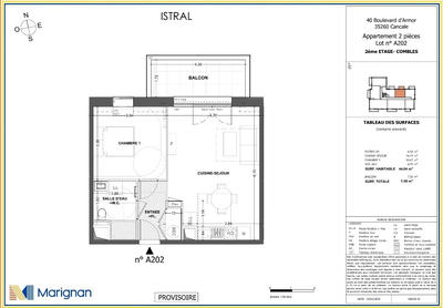 Appartement - 44 m² - 2 pièces