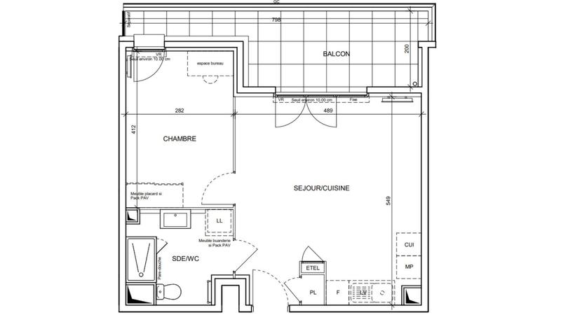 Appartement - 44 m² - 2 pièces