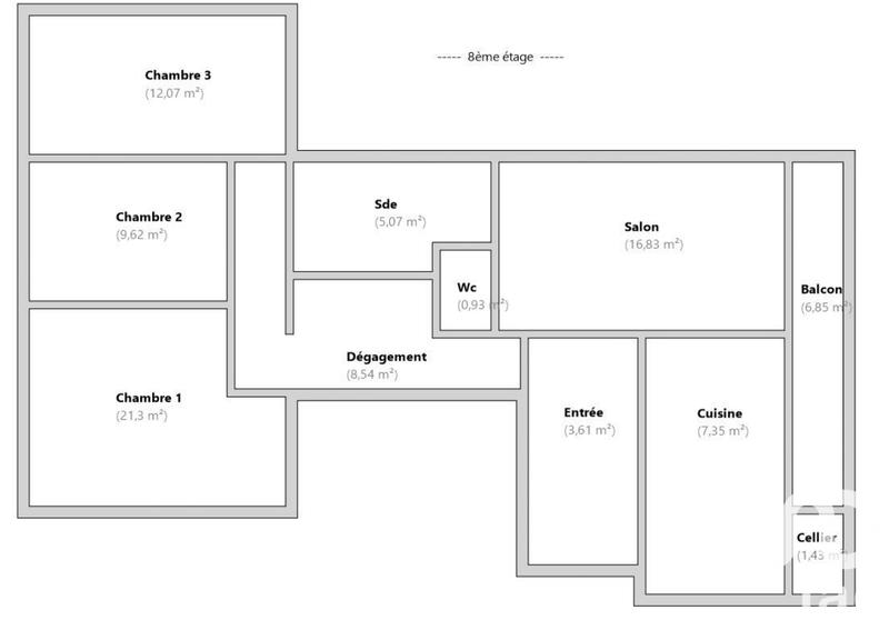 Appartement - 85 m² - 4 pièces