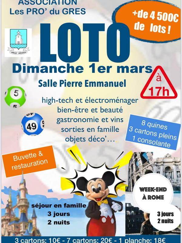 Loto des Artisans et Commerçants à St. Etienne du Grès