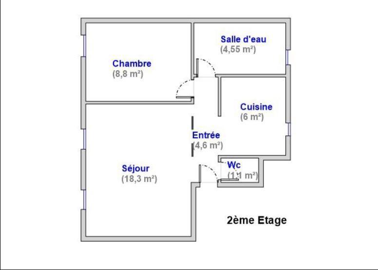 Appartement - 43 m² - 2 pièces