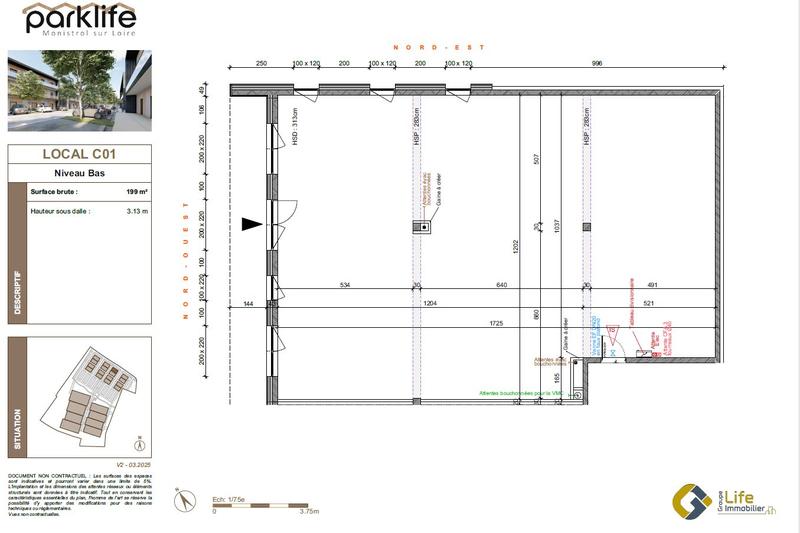 Local d'activités - 199 m² - 1 pièce