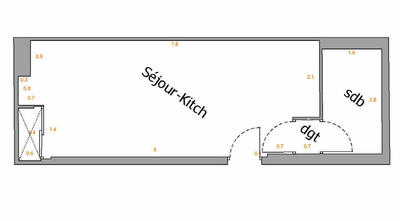 Appartement - 20 m² - 1 pièce