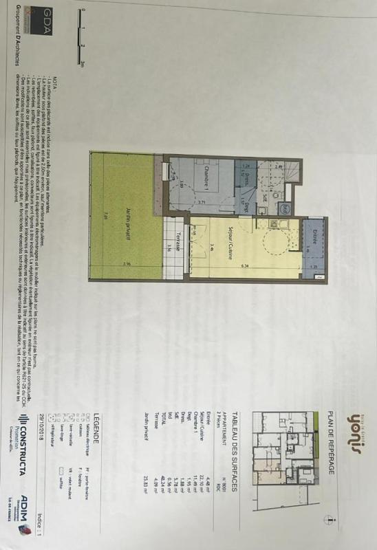 Appartement - 49 m² - 2 pièces