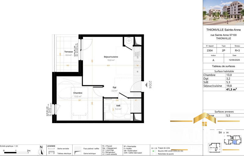 Appartement - 40 m² - 2 pièces