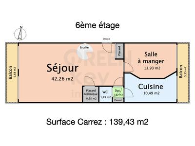 Appartement - 139 m² - 6 pièces