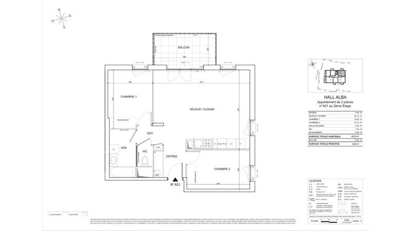 Appartement - 63 m² - 3 pièces