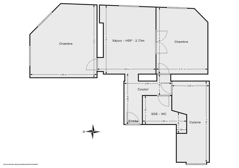 Appartement - 56 m² - 3 pièces