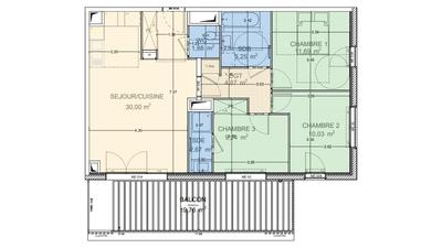 Appartement - 76 m² - 4 pièces