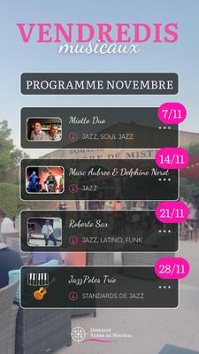 Vendredis musicaux au Domaine Terre de Mistral